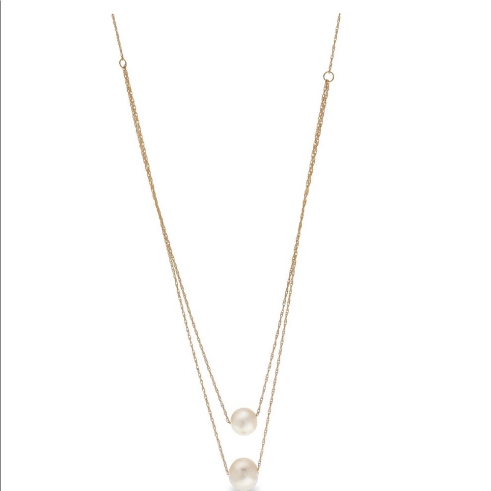 14KT Freshwater Pearl Double Necklace 18” Chain